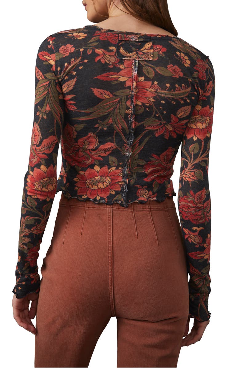 Free People Dreamed of You Floral Ruched Long Sleeve Top, Alternate, color, 