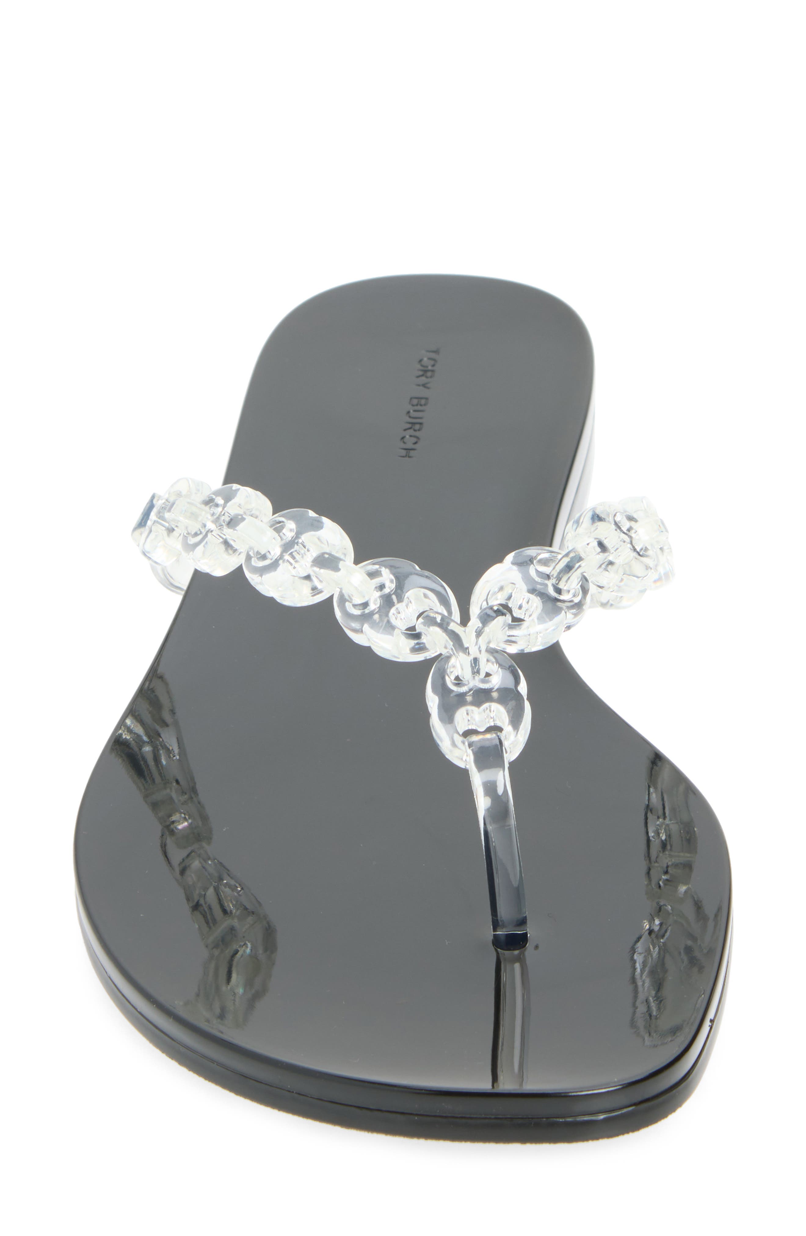 Gemini Link Jelly Flip Flop, Alternate, color, CLEAR / PERFECT BLACK