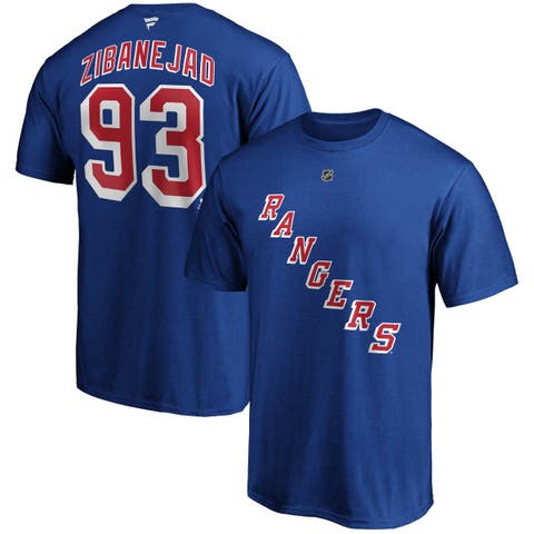 Men's Fanatics Branded Mika Zibanejad Blue New York Rangers Big & Tall Name & Number T-Shirt