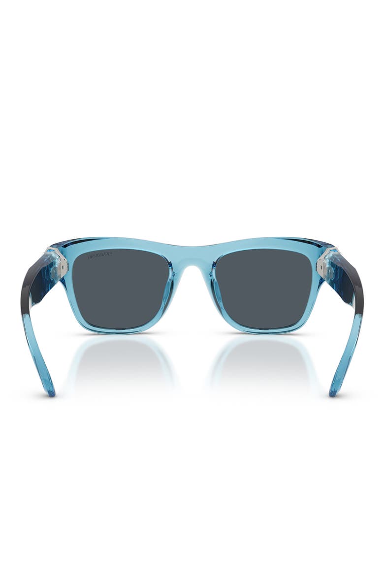 50mm Small Pillow Sunglasses, Alternate, color, LIGHT TRANSPARENT BLUE / DARK GREY