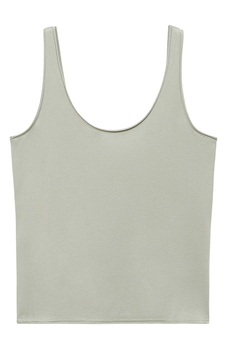 MANGO Stretch Cotton Tank, Main, color, Aqua Green