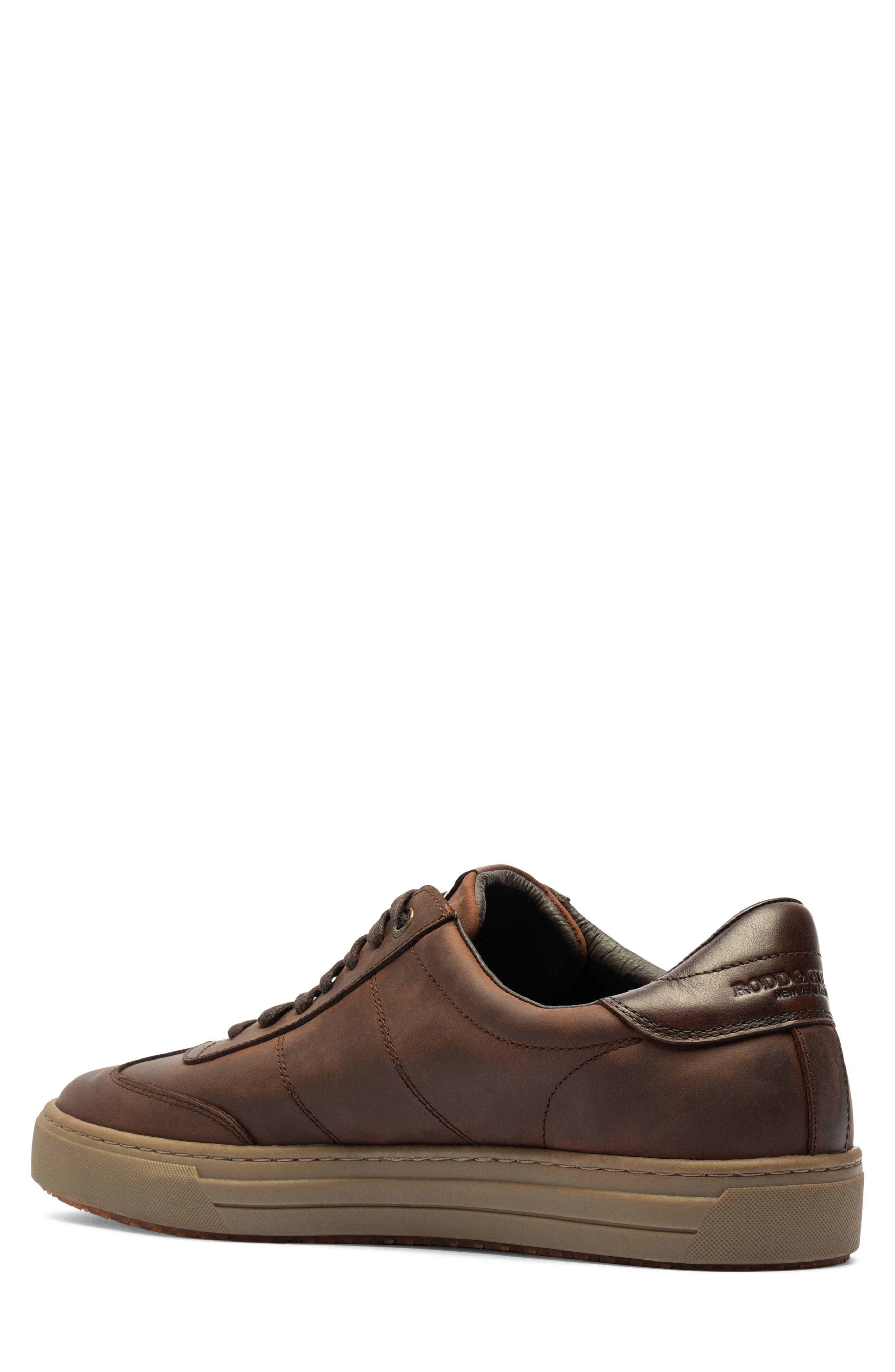 Treble Leather Sneaker, Alternate, color, REDWOOD