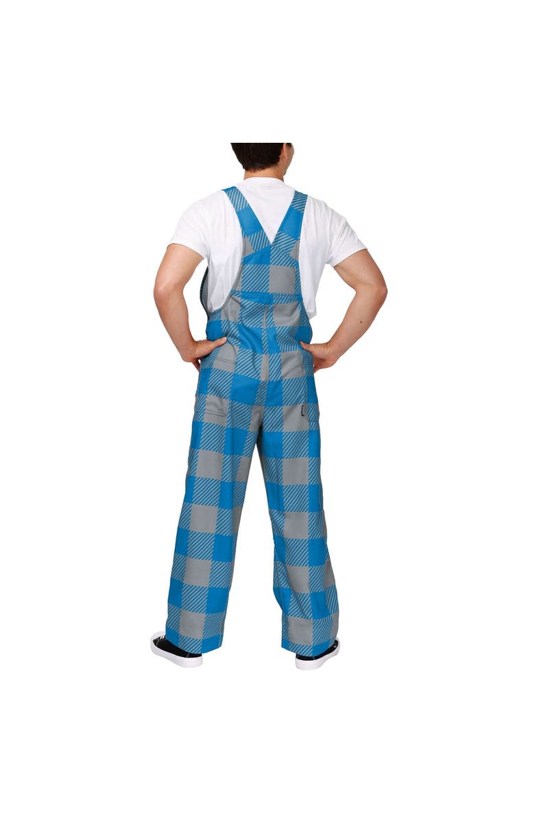 FOCO Men's FOCO Blue Detroit Lions Big Logo Plaid Overalls, Alternate, color,