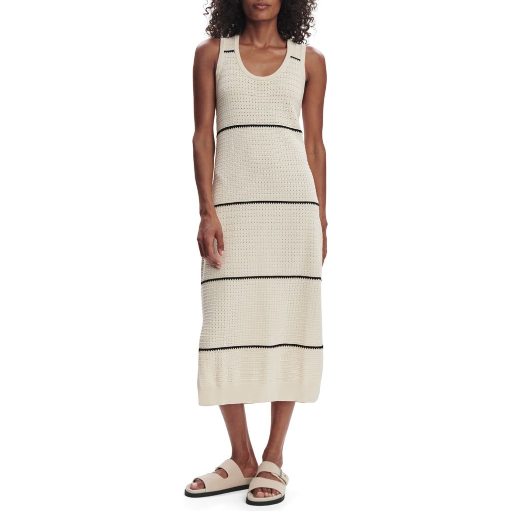 Varley Scott Scoop-neck Midi Dress In Nude