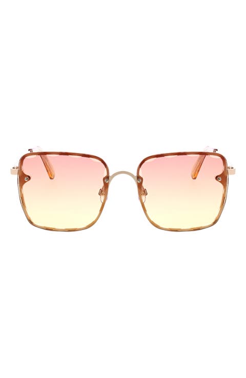 52mm Beveled Square Sunglasses
