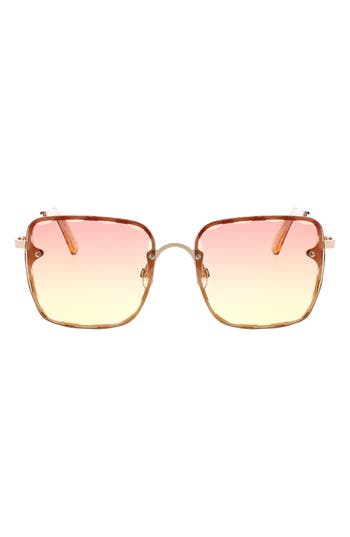 Bcbgmaxazria 52mm Beveled Square Sunglasses In Gold