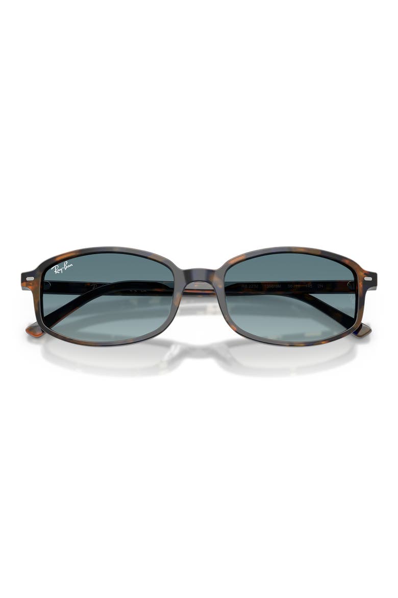 Sam 56mm Irregular Oval Sunglasses, Alternate, color, YELLOW BLUE HAVANA / BLUE