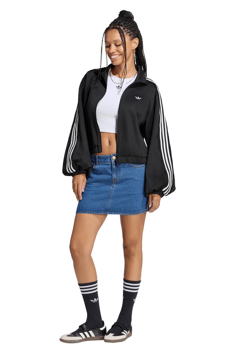 Lace Oversized Archive Track Top, Alternate, color, BLACK
