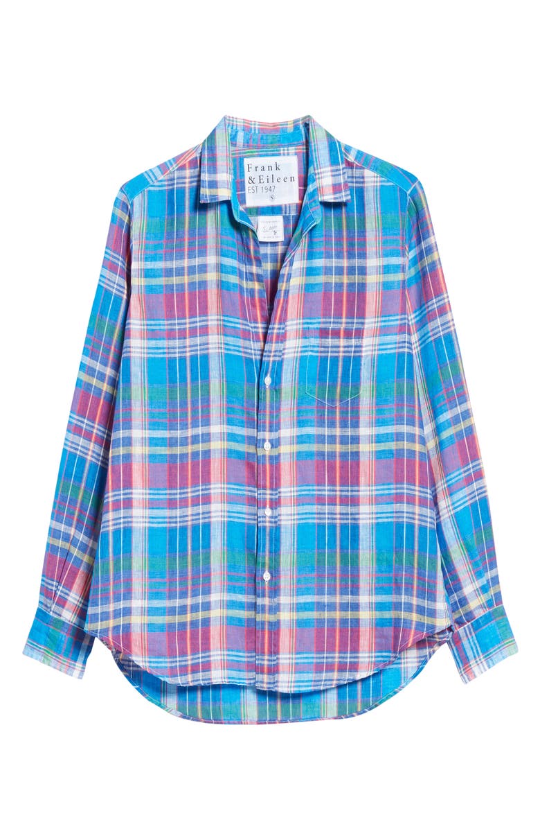 Frank & Eileen Plaid Linen Button-Up Shirt, Alternate, color,