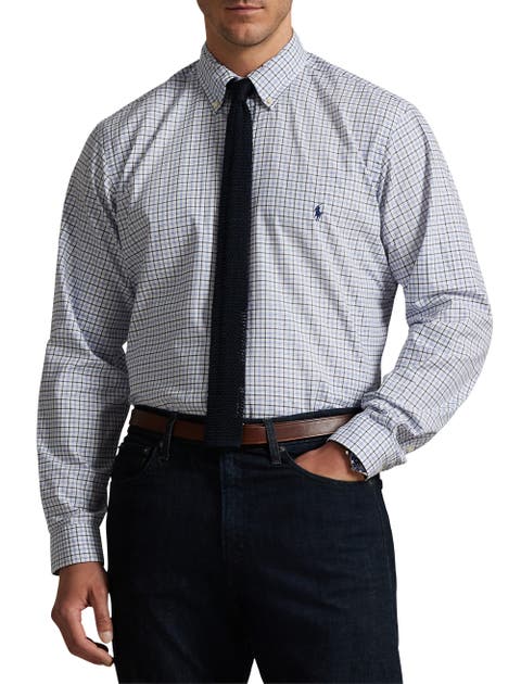 Big & Tall Multi Plaid Twill Sport Shirt