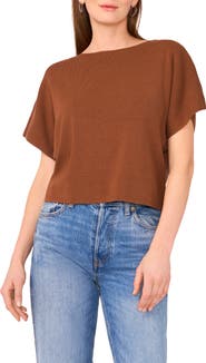Halogen® Short Sleeve Crop Sweater