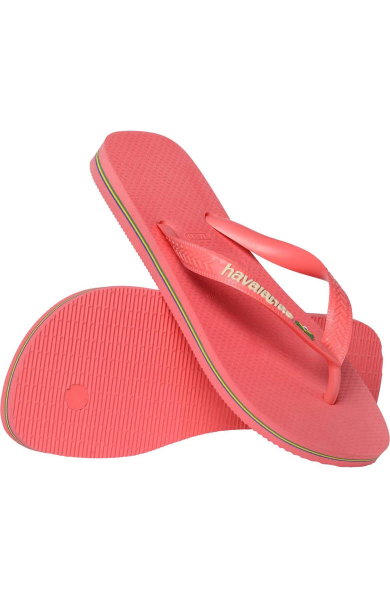 Havaianas Brazil Logo Flip Flop, Alternate, color, Tropical Coral