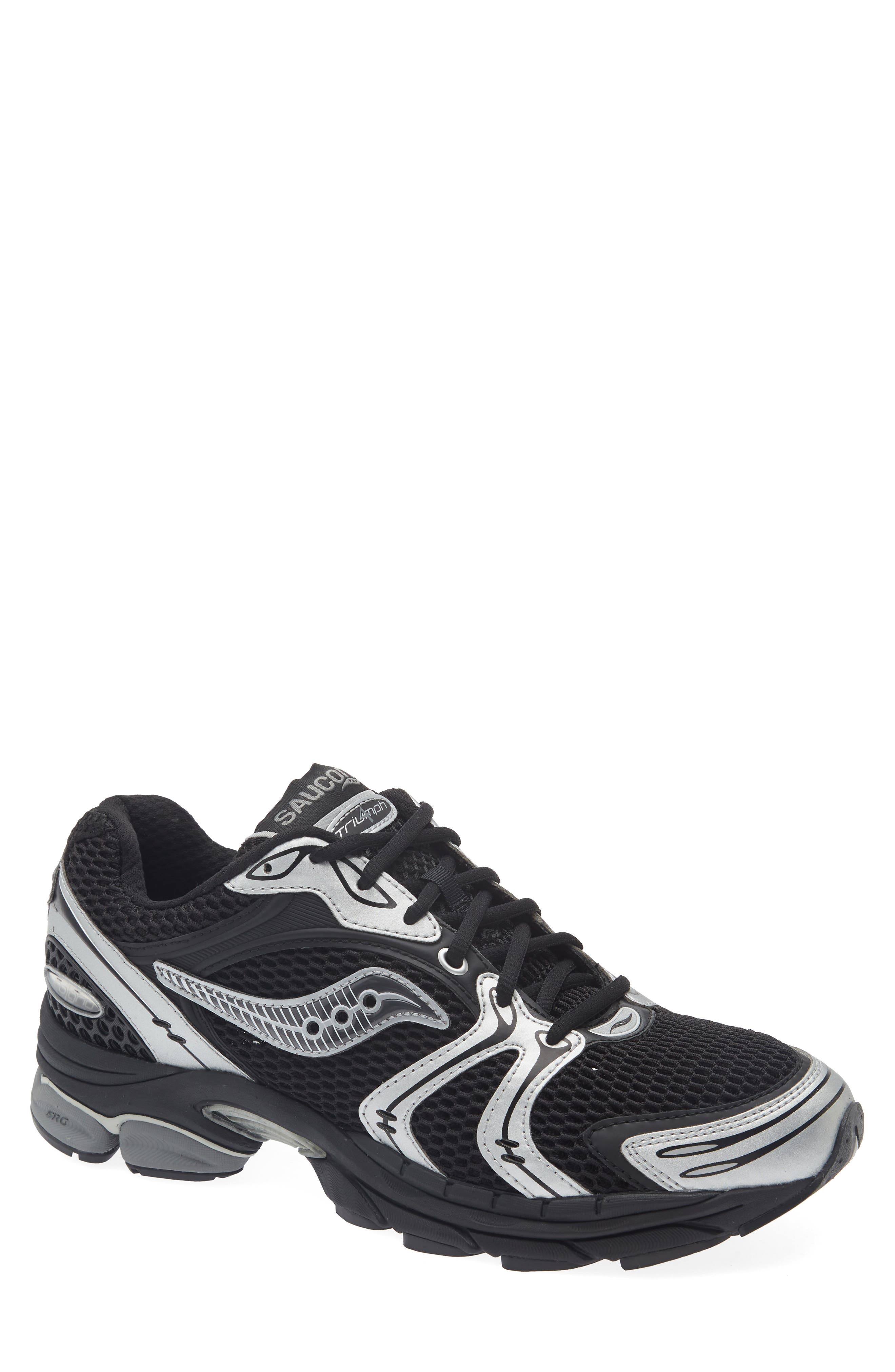 Saucony ProGrid Triumph 4 Sneaker, Main, color, Black/ Silver