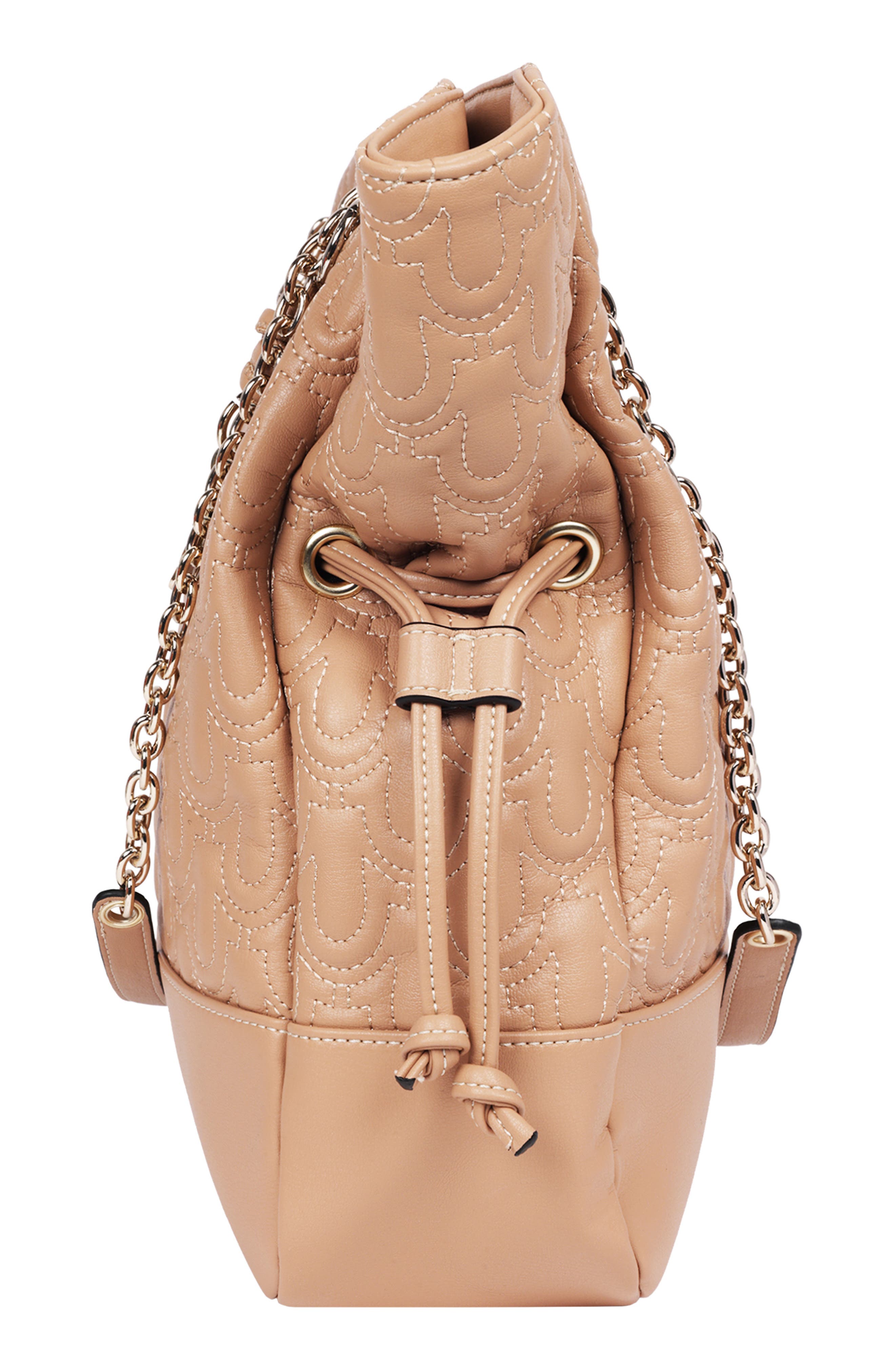 True Religion Cinch Side Logo Tote, Alternate, color, Camel