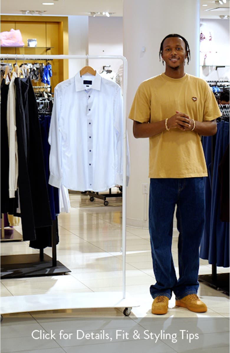 Trim Fit Geometric Print Dress Shirt, sales video thumbnail