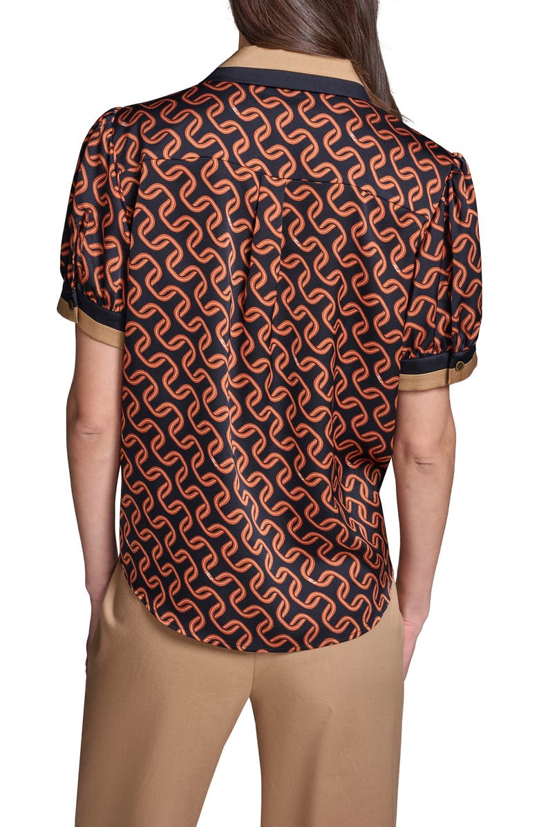 KARL LAGERFELD PARIS Print Crossover Button Top, Alternate, color,