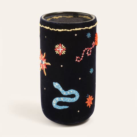 Aravali Hand Finished Glass Vase 5" x 5" Artisan Accent