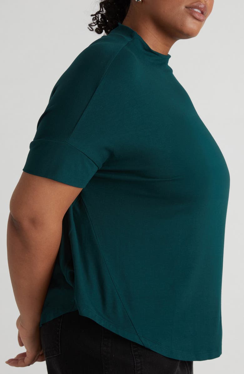 Universal Standard Petra Short Sleeve Top, Alternate, color, Forest Green