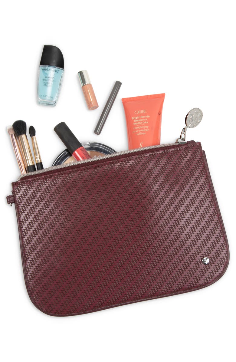 Stephanie Johnson Rosewood Ruby Aria Large Flat Cosmetics Pouch, Alternate, color, Purple