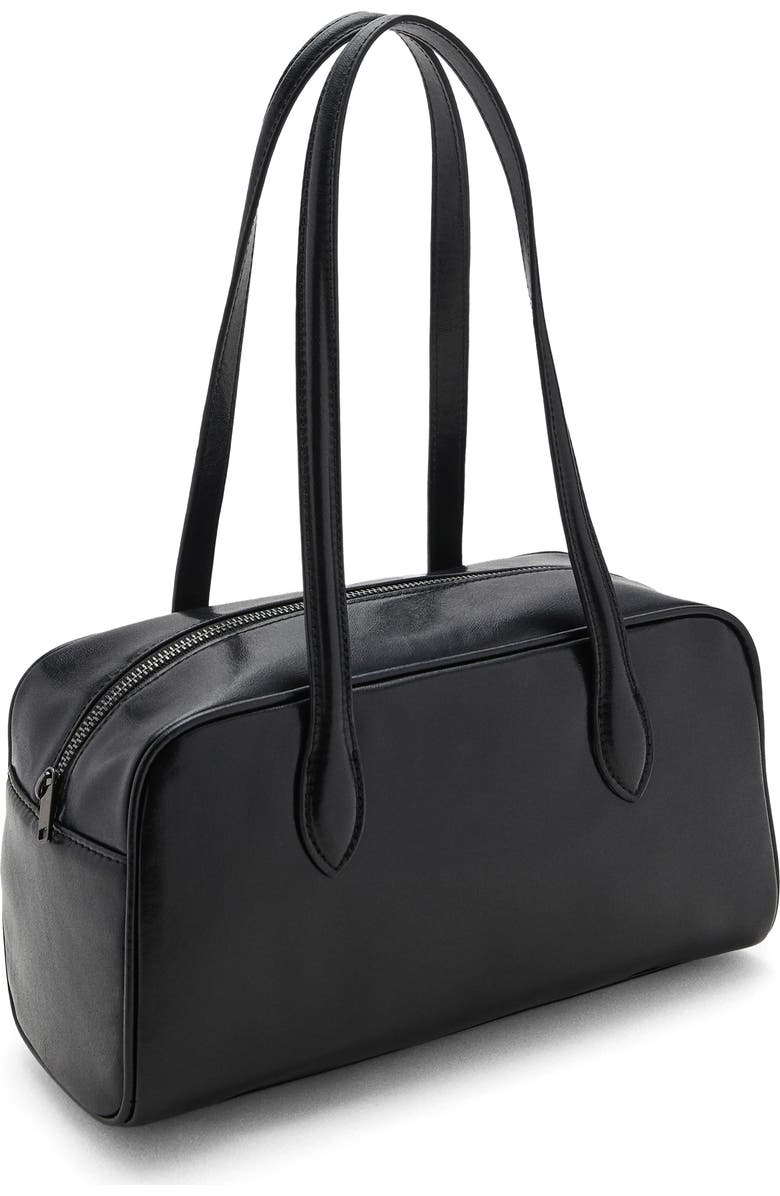 MANGO TEEN Faux Leather Bowling Bag, Main, color, Black
