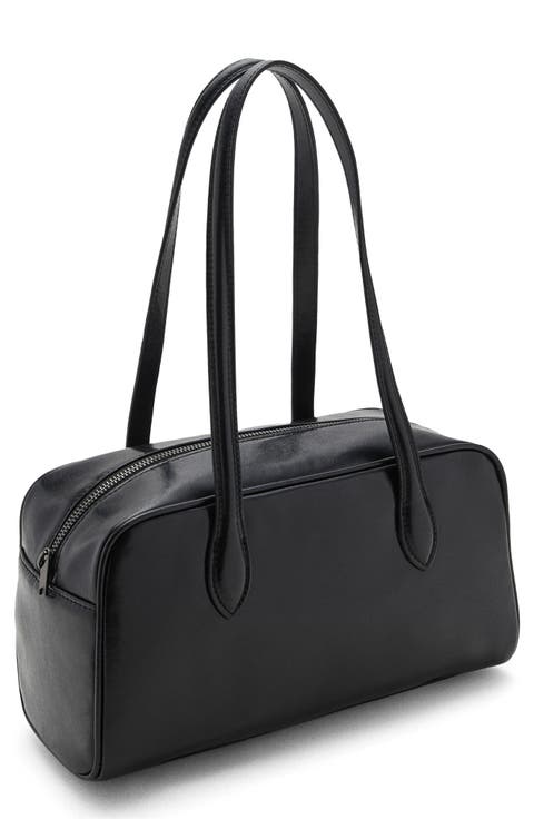 Faux Leather Bowling Bag