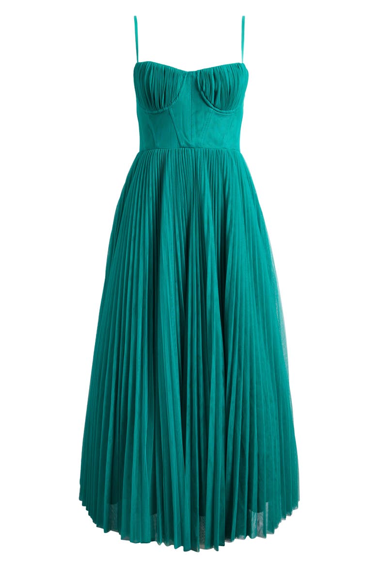 Pleated Cocktail Dress, Alternate, color, TEAL