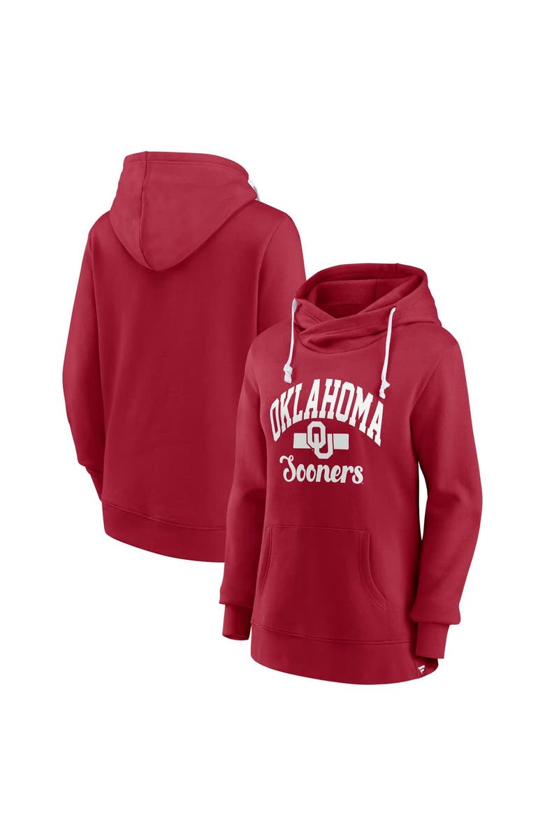 FANATICS Women's Fanatics Crimson Oklahoma Sooners Iconic Fleece Pullover Hoodie, Main, color, Crimson