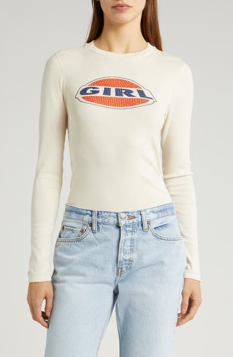 '90s Girl Embellished Long Sleeve T-Shirt