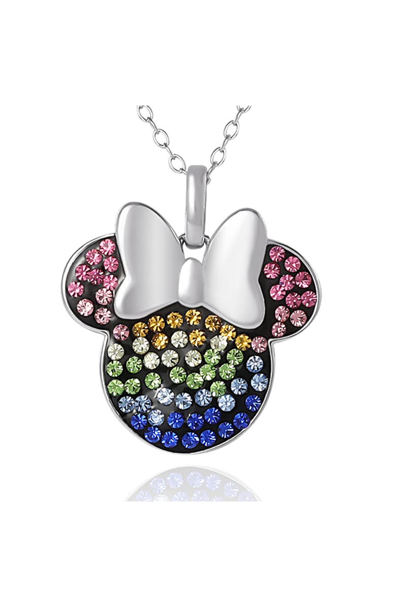 Disney Rainbow Crystal Pendant Necklace, Main, color, Silver/ Multicolor