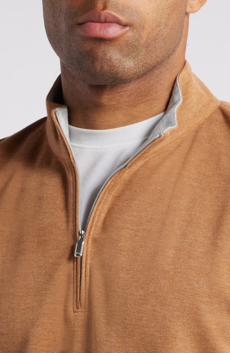 Peter Millar Crown Comfort Piqué Quarter Zip Pullover, Alternate, color,
