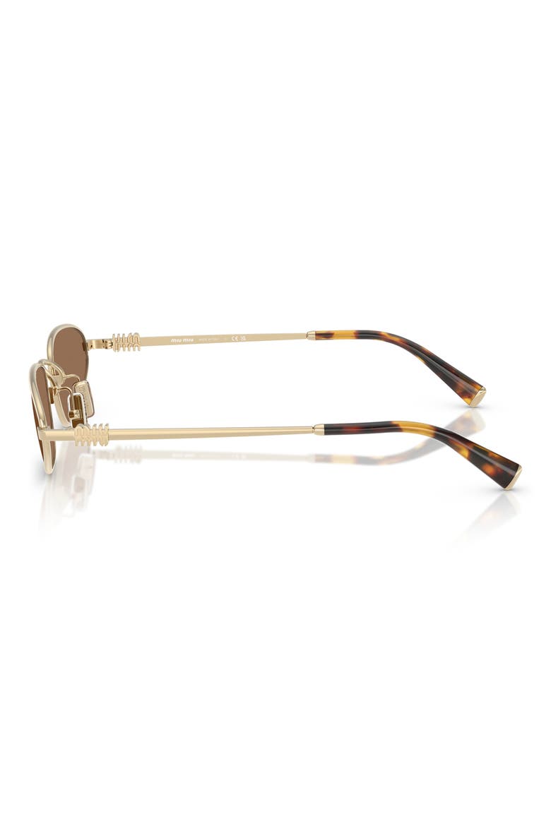 52mm Irregular Sunglasses, Alternate, color, PALE GOLD / DARK BROWN