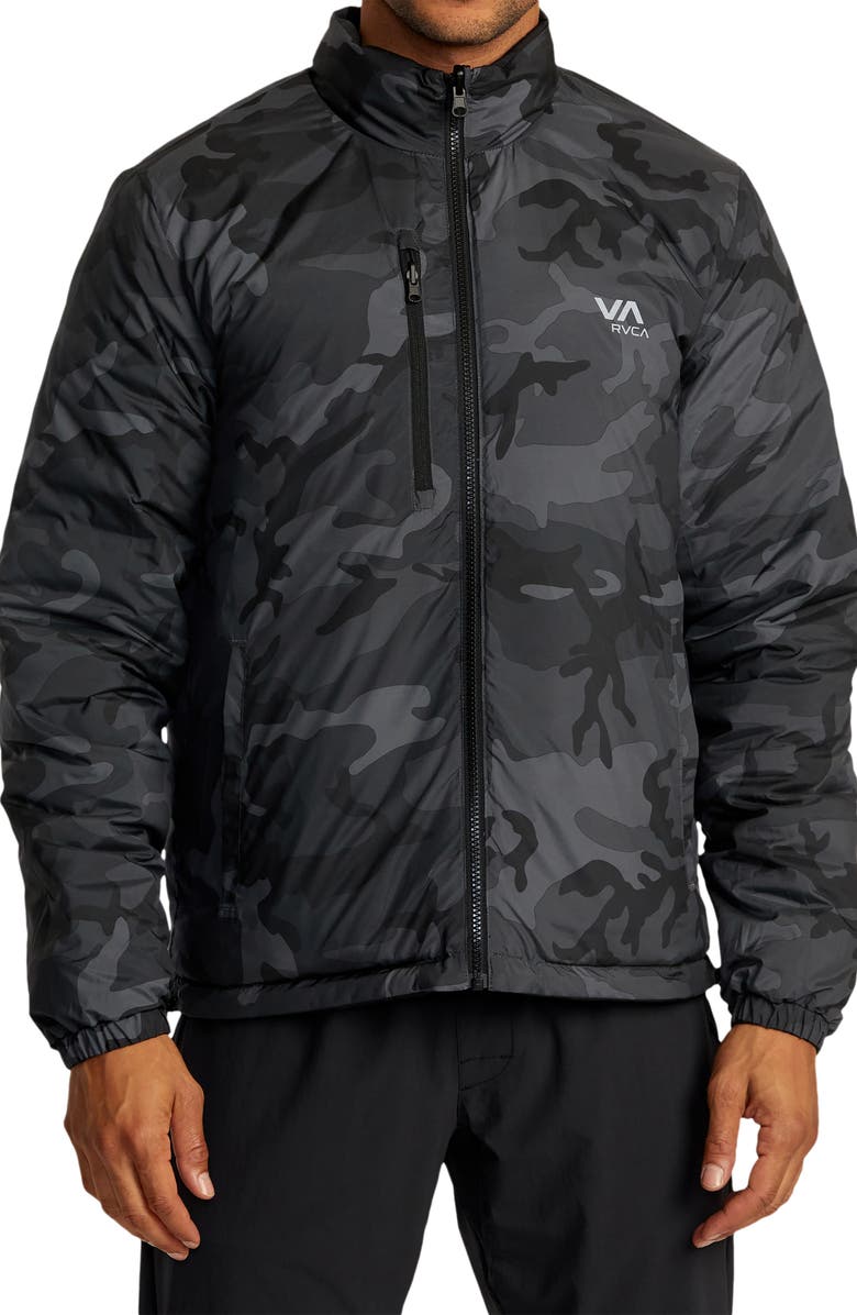 RVCA Reversible Quilted Puffer Jacket, Alternate, color, Black 2