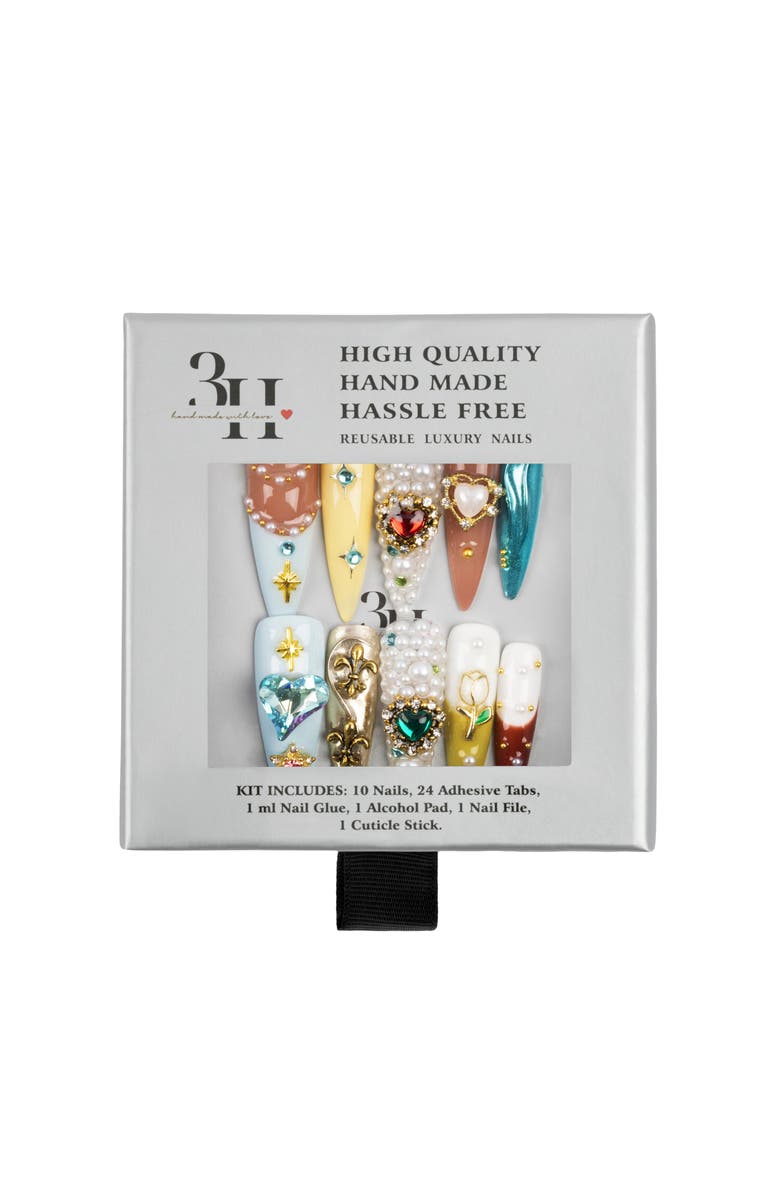 3H Nails Majestic Fantasy Luxury Handmade Press On Nails, Alternate, color, Multicolor
