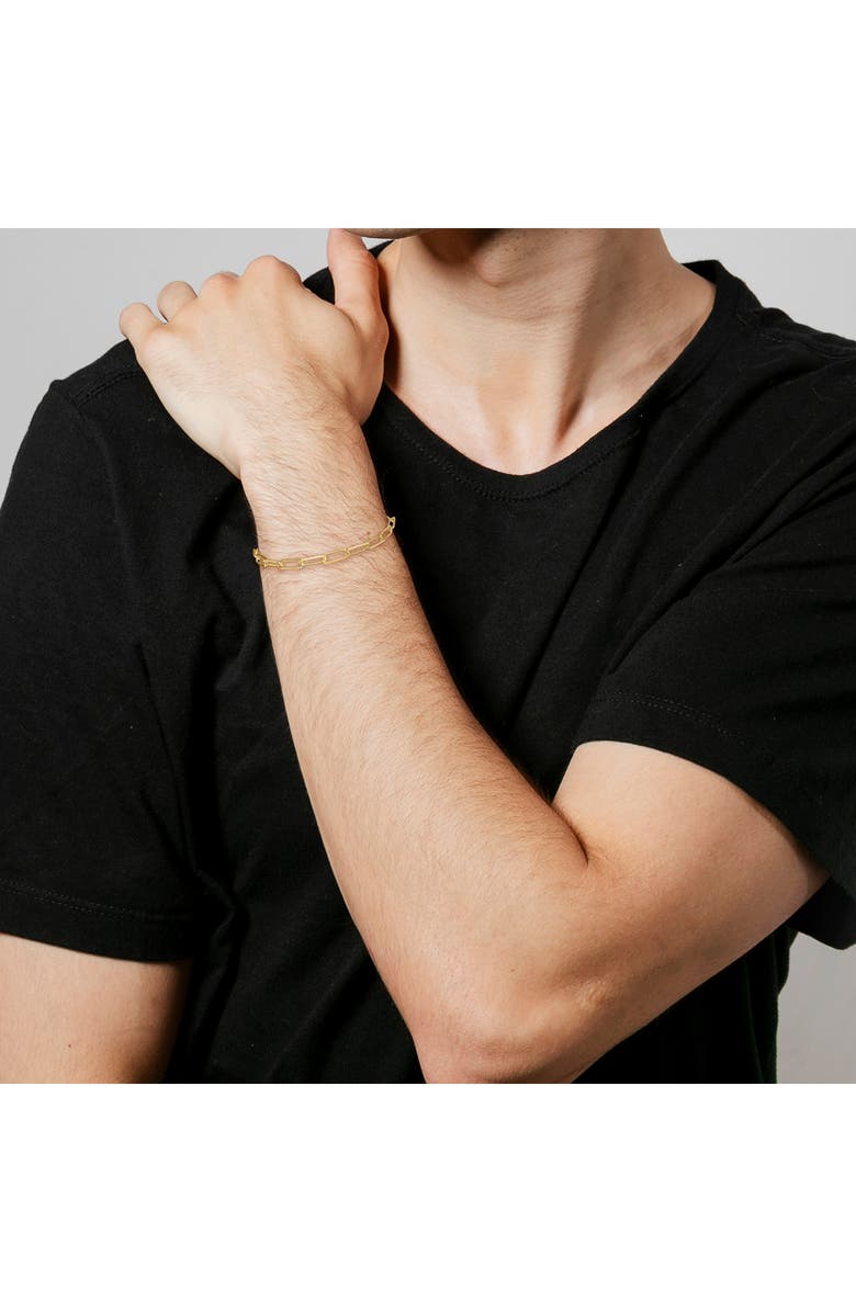 DELMAR Men's Paperclip Chain Bracelet, Alternate, color, Yellow