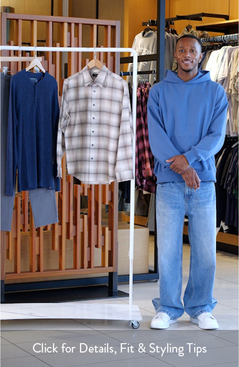 Weekend Gradient Check Brushed Cotton Button-Up Overshirt, sales video thumbnail