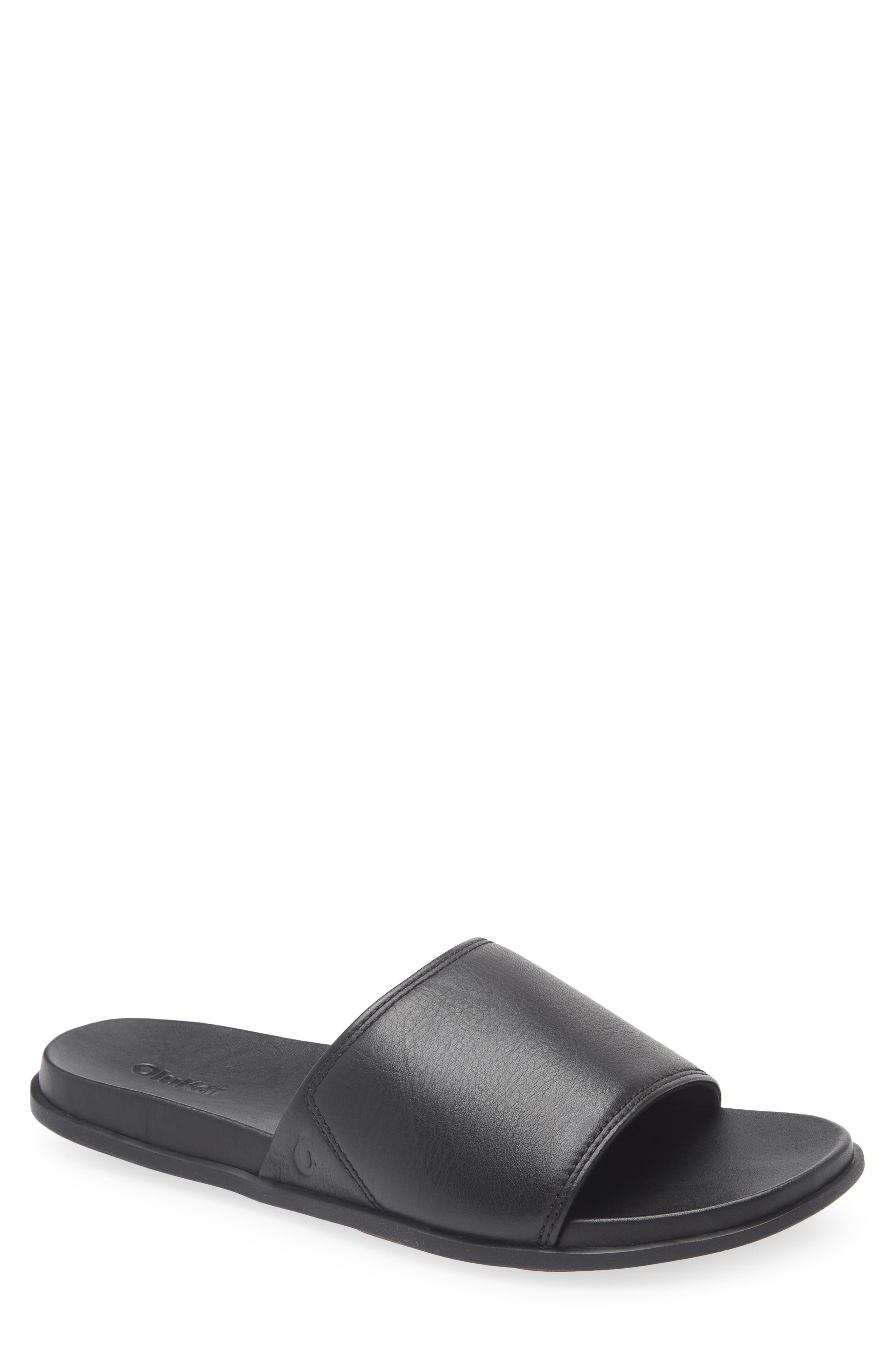 OluKai Olali Slide Sandal, Main, color, Black / Black