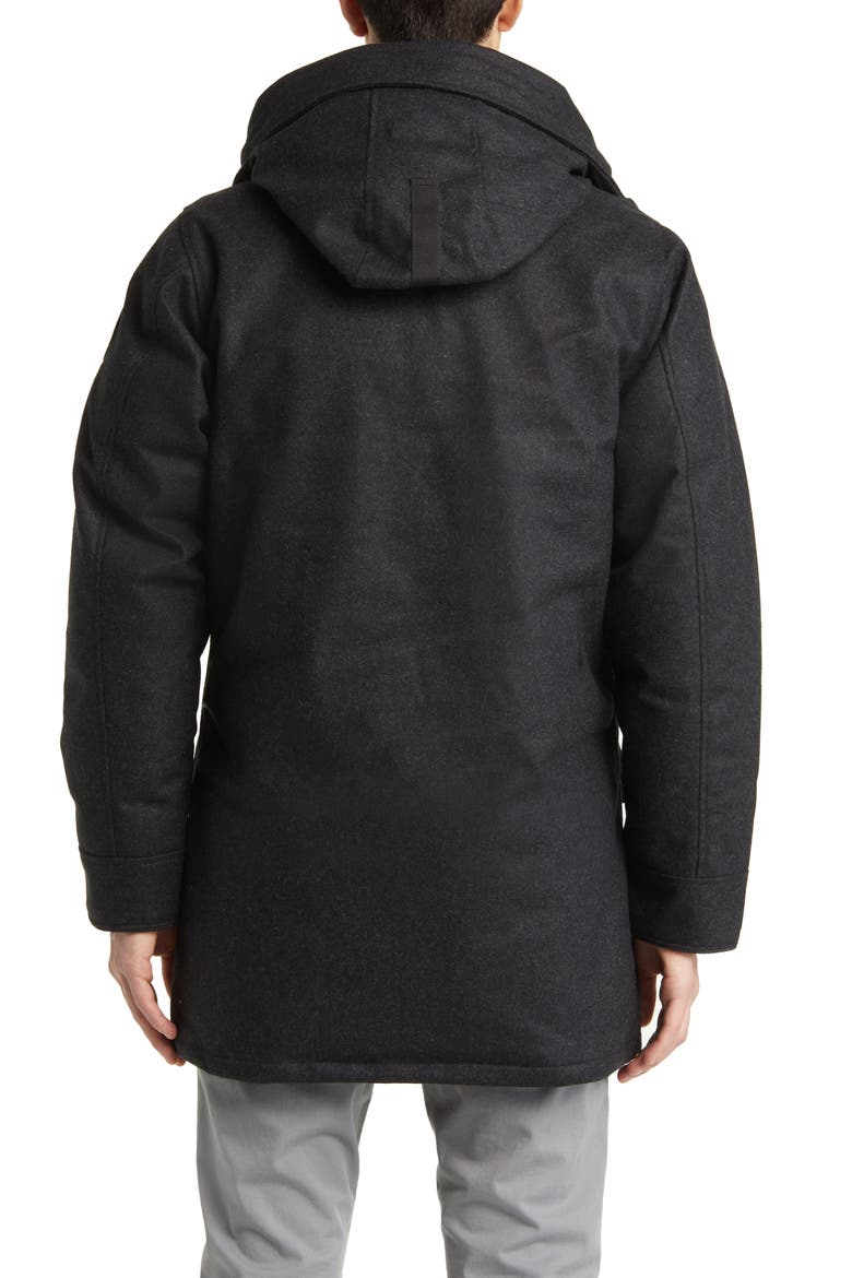 Langford Windproof 625-Fill Power Wool Blend Parka, Alternate, color, CARBON MELANGE