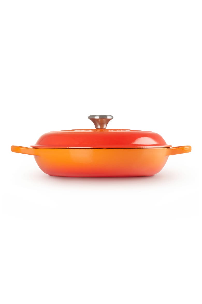 Signature 3.5-Quart Enameled Cast Iron Braiser, Alternate, color, FLAME