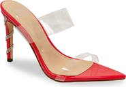 CHASE AND CHLOE Rhinestone Stiletto Mule Sandal