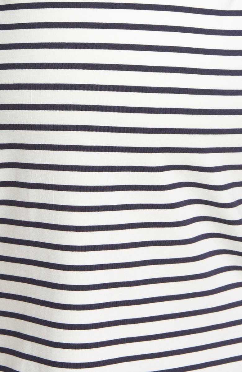 Angel Maternity Stripe Maternity/Nursing Nightgown, Alternate, color, Navy