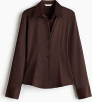 H&M Fitted Satin Shirt