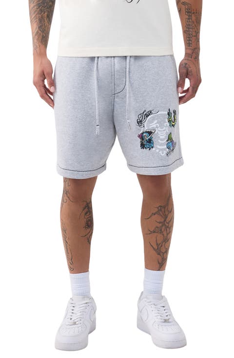 Buddha Face Big T Fleece Drawstring Shorts