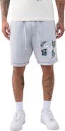True Religion Buddha Face Big T Fleece Drawstring Shorts