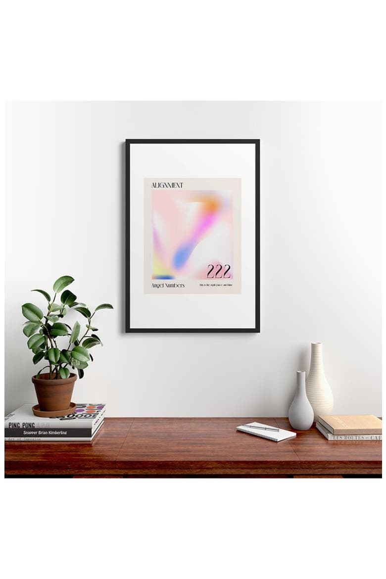 'Angel Numbers' by Mambo Art Studio Framed Wall Art, Alternate, color, CORAL