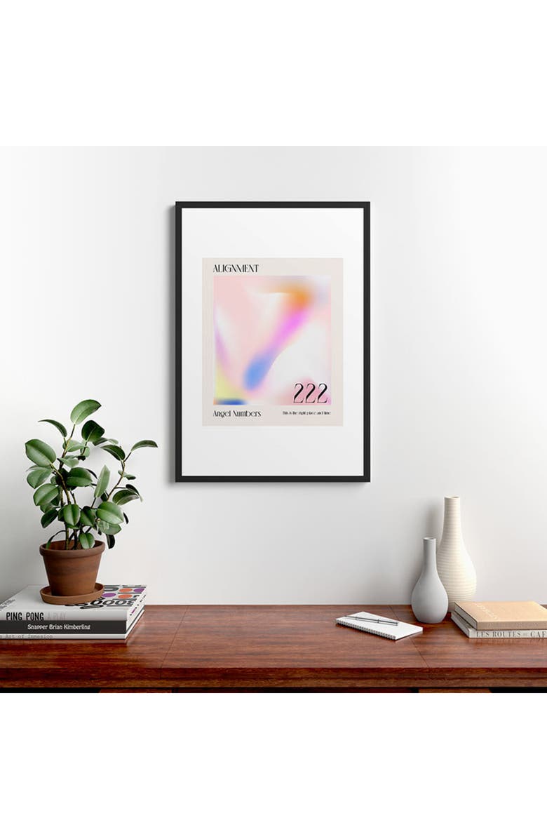 Deny Designs 'Angel Numbers' by Mambo Art Studio Framed Wall Art, Alternate, color, Coral