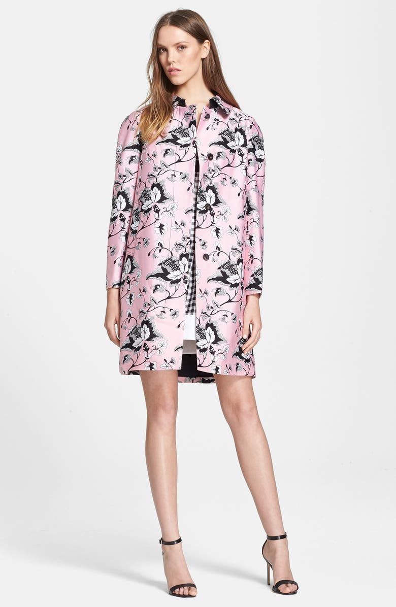 Diane von Furstenberg 'Amana' Floral Print Wool & Silk Coat, Alternate, color,