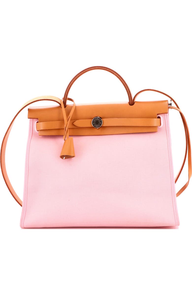 Pre-Owned Hermes Herbag Zip Leather and Toile 31, Main, color, Rose Confetti