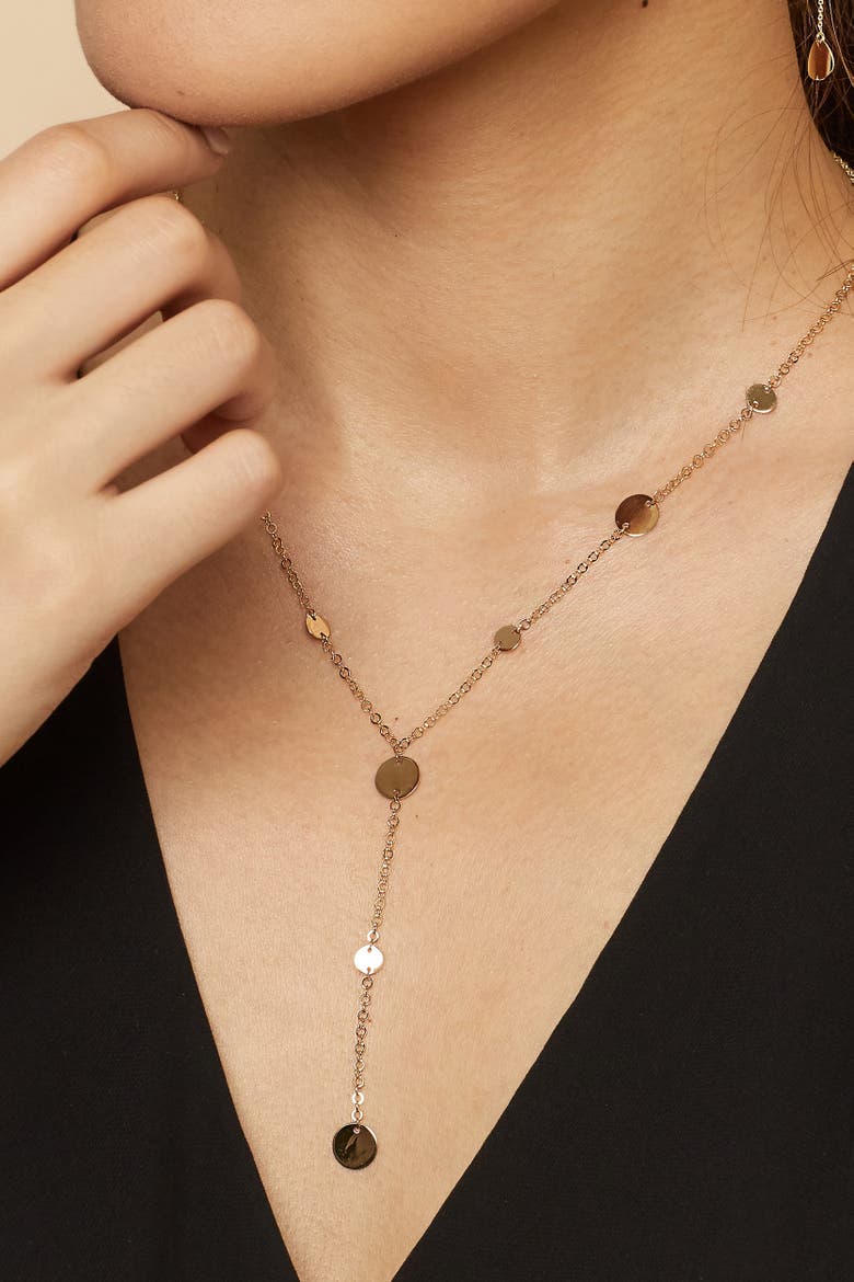14K Yellow Gold Manhattan Lariat Station Necklace, Alternate, color, Yellow Gold