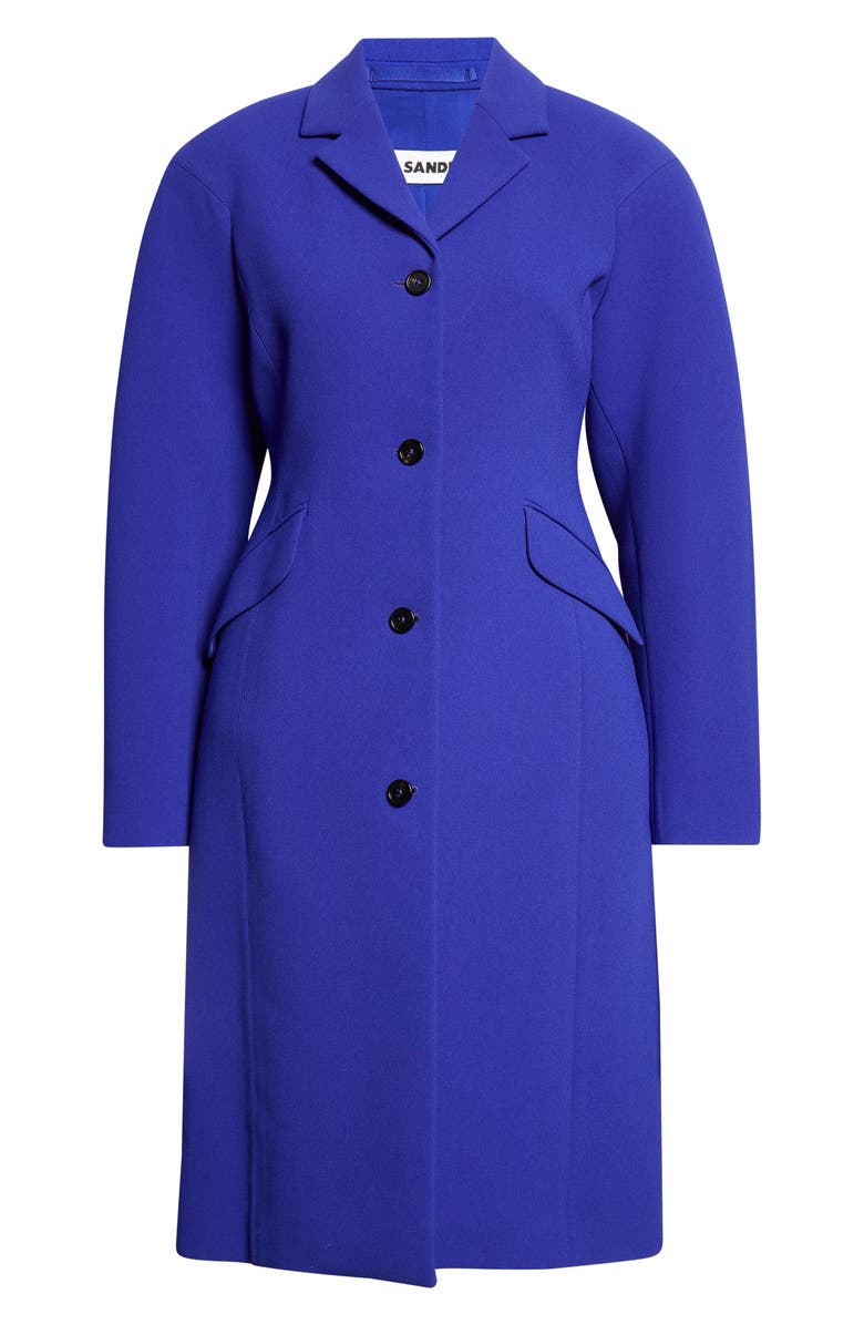 Jil Sander Sculpted Crepe Coat, Alternate, color, Bluebell