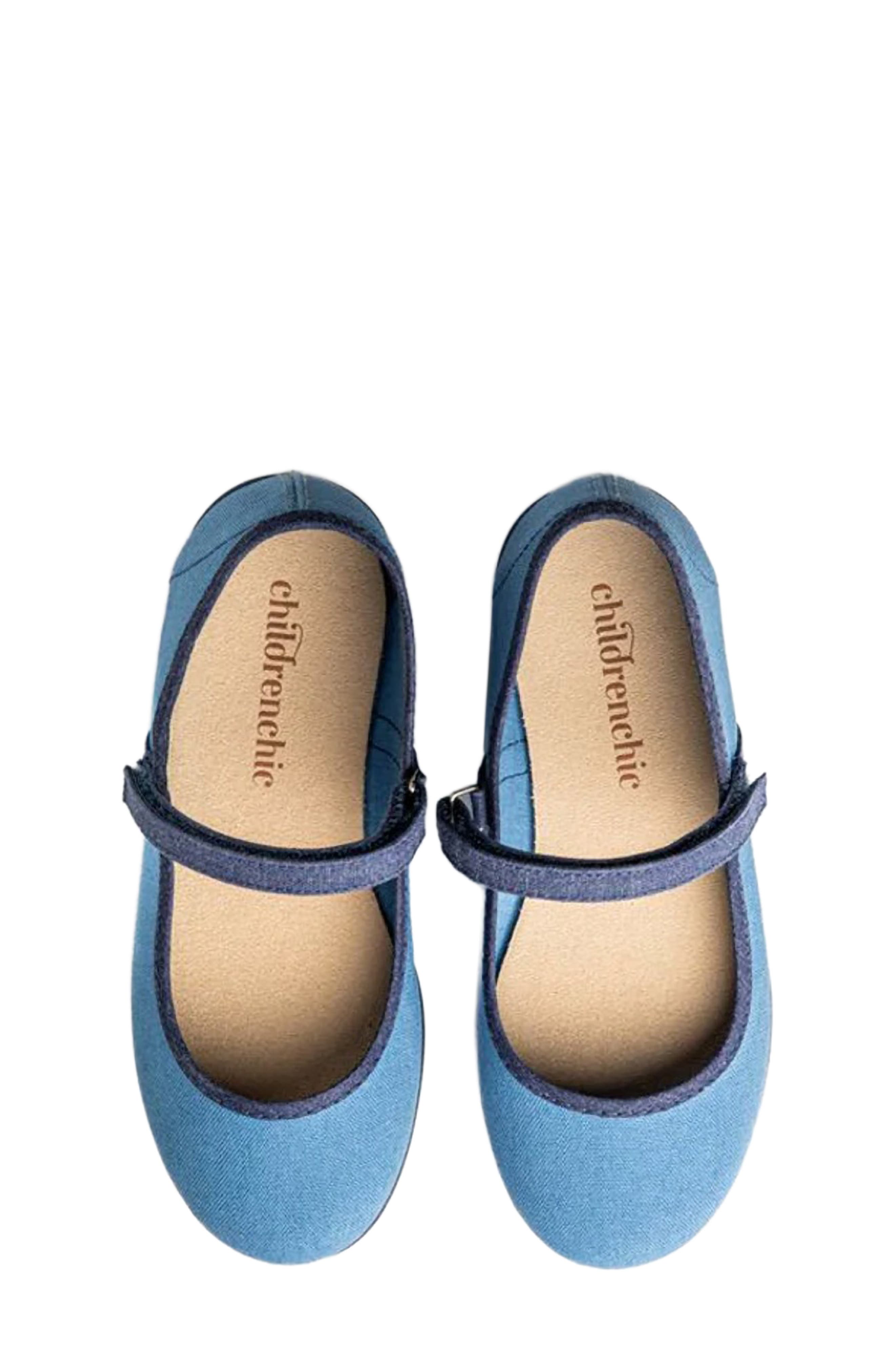 CHILDRENCHIC Kids' Evelyn Mary Jane Flat, Alternate, color, Blue